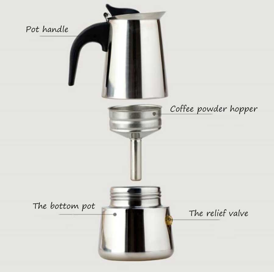 Stainless Steel Coffee Pot Used For Italian Espresso Machine Potable Induction Cooker Coffee Pot D097
