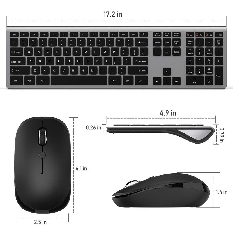 Gelée peigne 2.4G sans fil clavier souris ensemble pour ordinateur portable ordinateur portable ordinateur portable 109 touches pleine taille clavier et souris peigne pour Windows