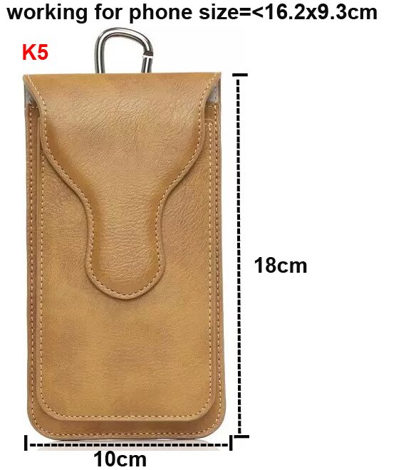 Dual Pouch Hook Loop Waist Belt Leather Phone Case For Asus ROG Phone,Zenfone Max Pro M1 M2 ZB601KL,Zenfone 5 5Z 4 Max Pro 3 5 6: K5