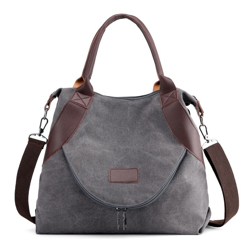 Women Handbags Korean Style Canvas Shoulder Bags Ladies Crossbody Bag For Woman Classic Canvas Hand Bag S2266: Gray