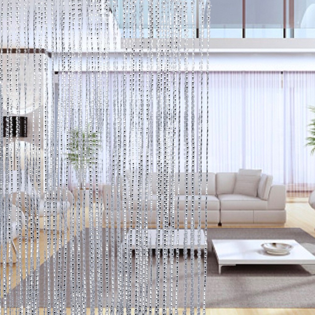 Luxury String Curtains Door Shiny Patio Bedroom Fringe Fly Screen Hanging Room Divider Window Wedding Home Decor