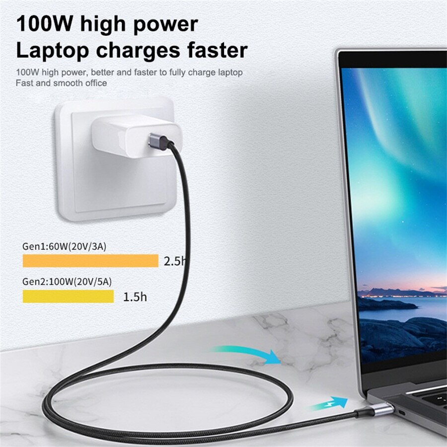 Usb C Verlengkabel USB3.1 Gen2 10Gbps Thunderbolt Kabel E-MARK PD100W 4K Video Voor Schakelaar Laptops Type C extender Kabel