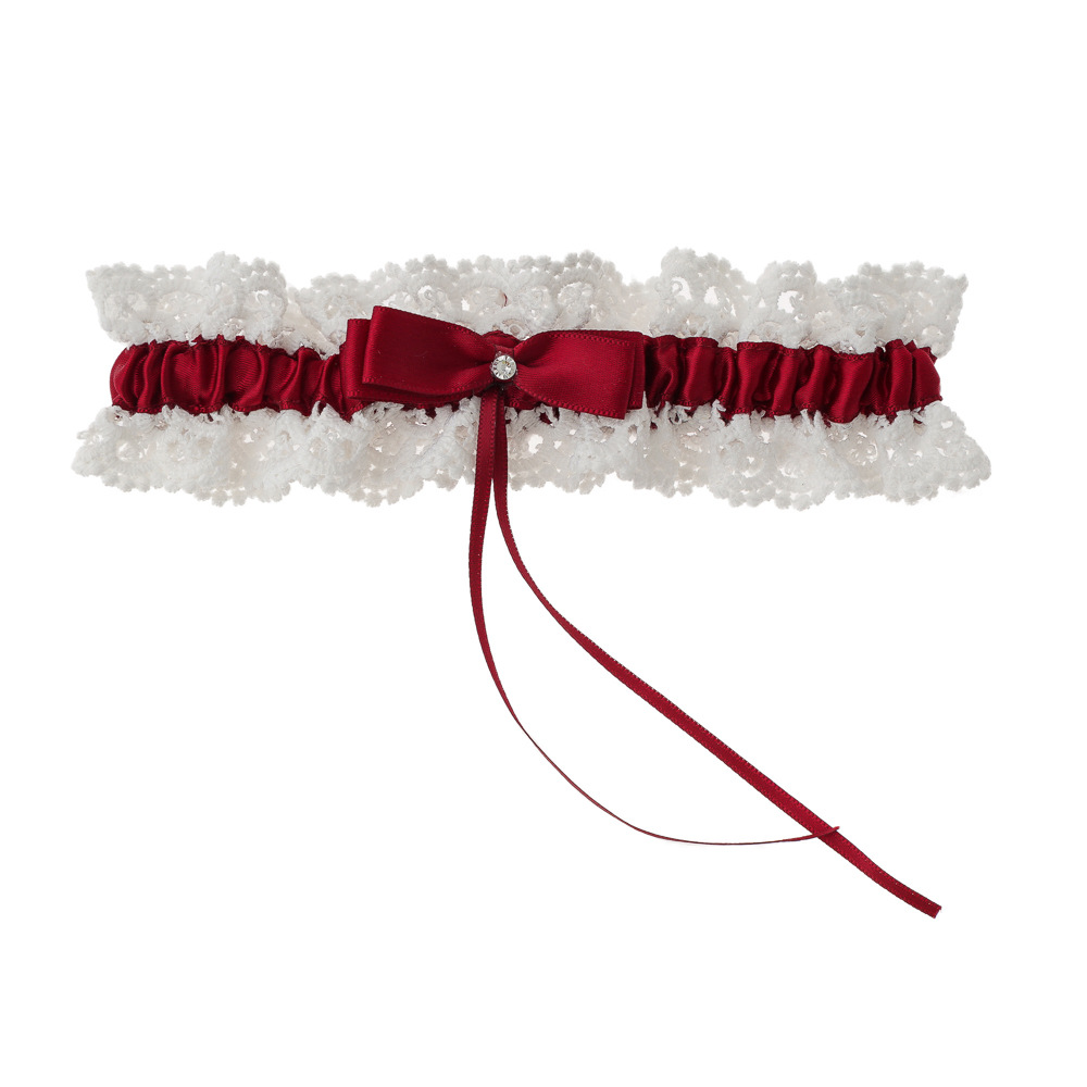 Kleurrijke bruiloft kousenband bruids douche bruid aandenken kant bloemen strass boog sexy vrouwen been kousenband dij ring dij kousenband: GRIJS