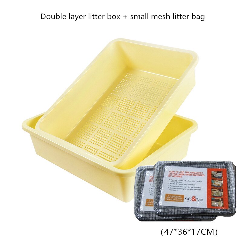 20pcs Reusable Cat Feces Filter Hands Free Pet Cat Excrement Liners Elastic Cat Sand Bag Filter Pet Hygienic Litter Box Liners: Package C2