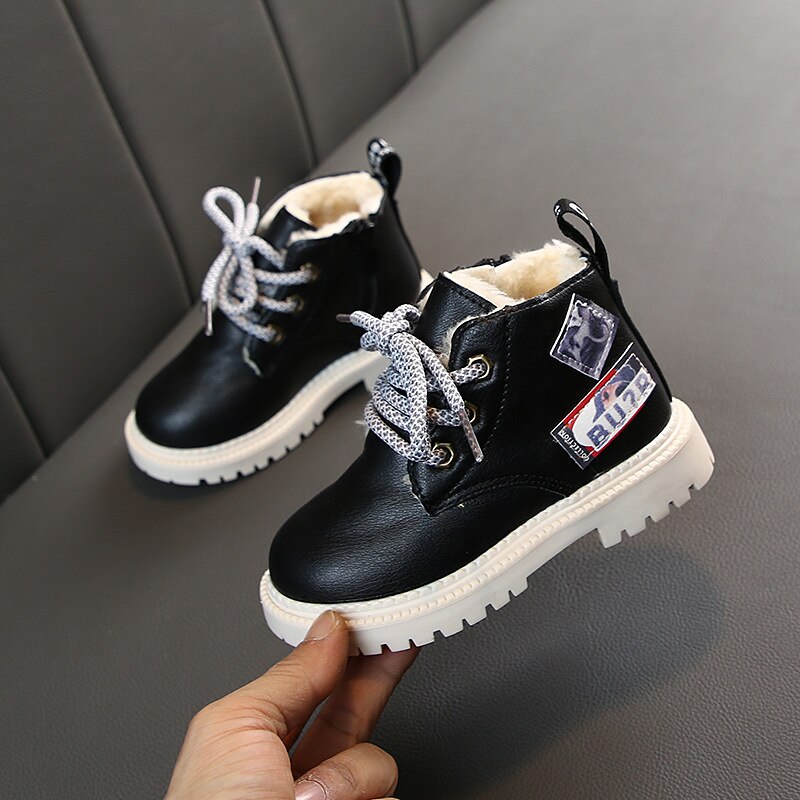 COZULMA-Botas de felpa para niños y niñas, zapatos de piel suave y cálida, para otoño e invierno, de 1 a 6 años, 21-30