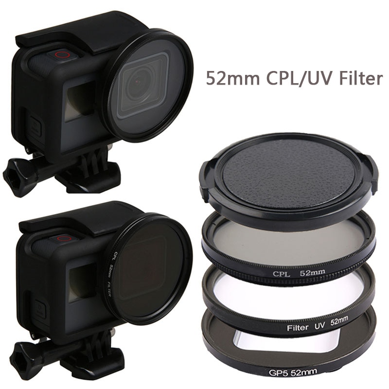 52mm UV Lens Filter Bescherming CPL Circulaire Polarisatiefilters Lens Filter Voor GoPro Hero 7 6 5 Zwart Go Pro actie Camera Accessoires