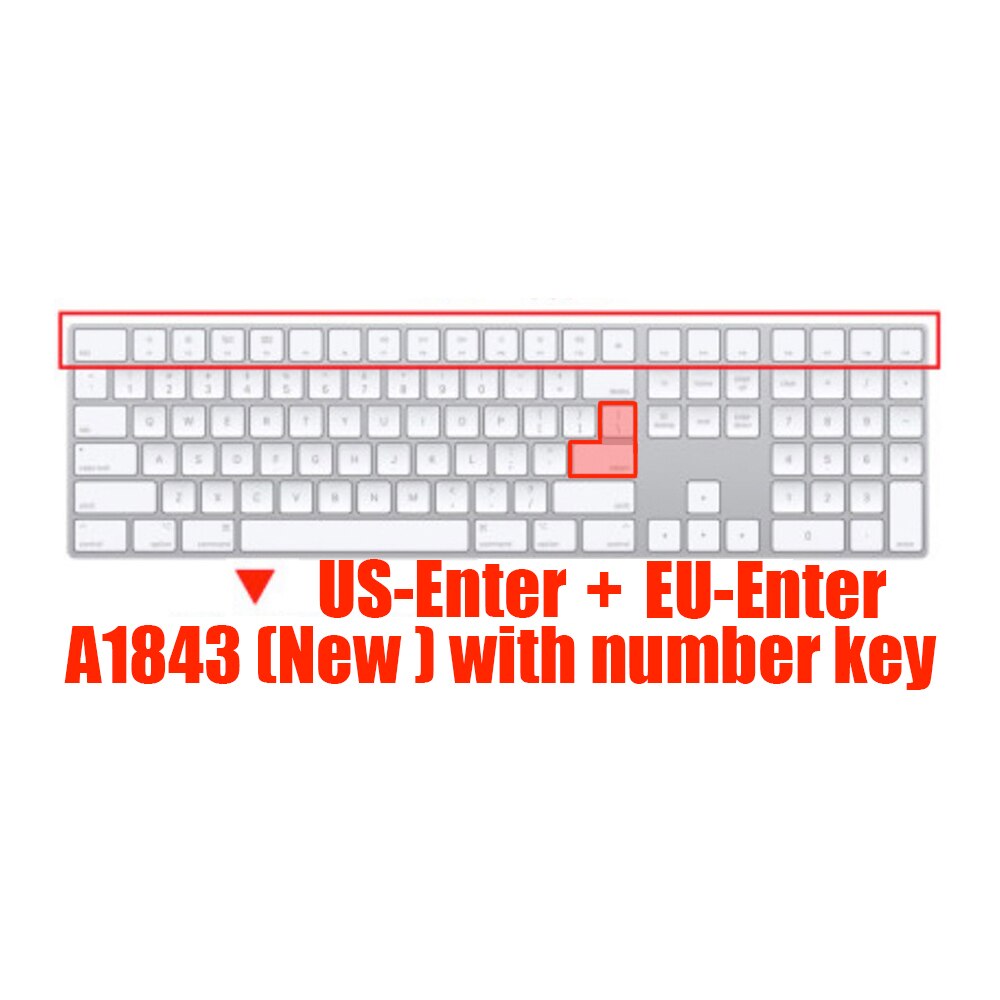 Clavier Apple filaire A2449 A2450 A1243 A1843 MB110LL/B, pour iMac , avec coque de protection en Silicone pour clavier numérique: US-EU Key A1843