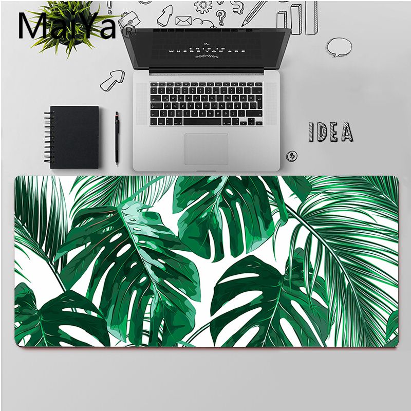 Maiya Top Banana Tree Green Leaves Palm Beautiful Anime Mouse Mat Large Mouse Pad Keyboards Mat