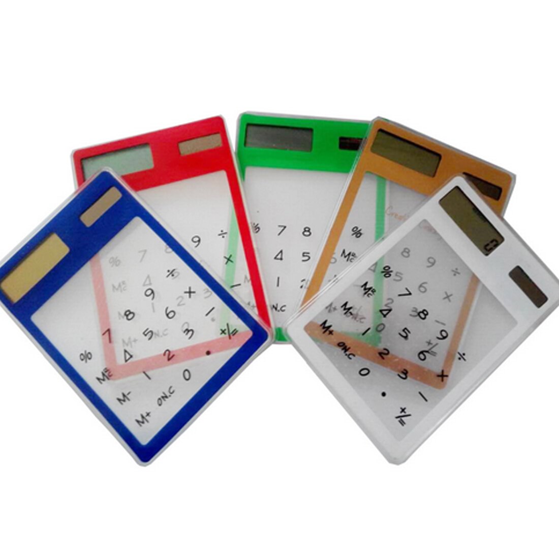 Centechia lcd 8- cifret berøringsskærm ultra slim transparent sol lommeregner stationery klar videnskabelig lommeregner studerende