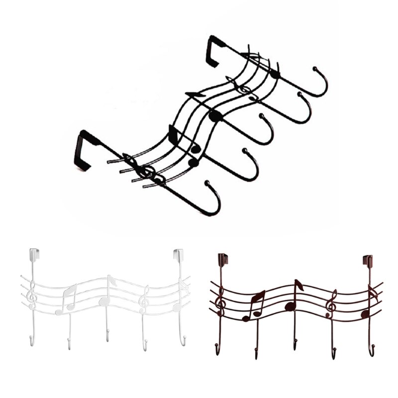 Golvend Muzieknoten 5 Haken Wandkapstokken Kleren Deur Hanger Elegante