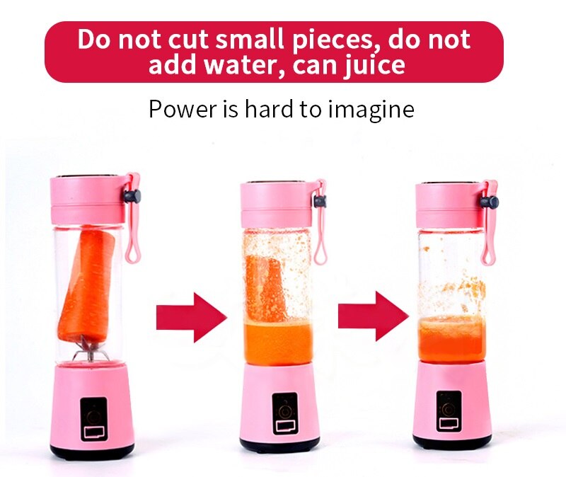 Usb-laddning 6 blad bärbar juicepress juice smoothie smothie maker smoothie blender extractor batidora vara maskinhushåll