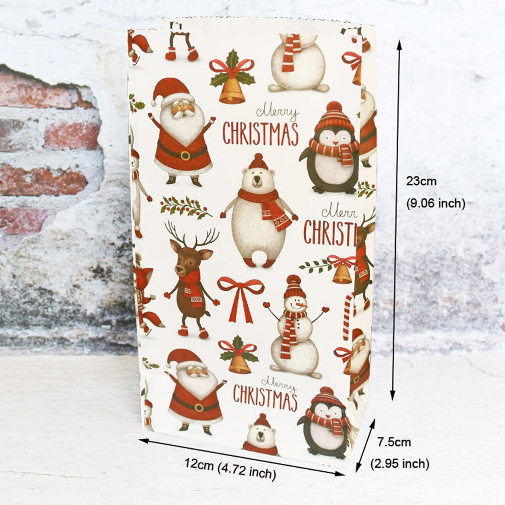24Pcs Kerst Snoep Verpakking Papieren Zakken Party Favor Holder Containers Houders