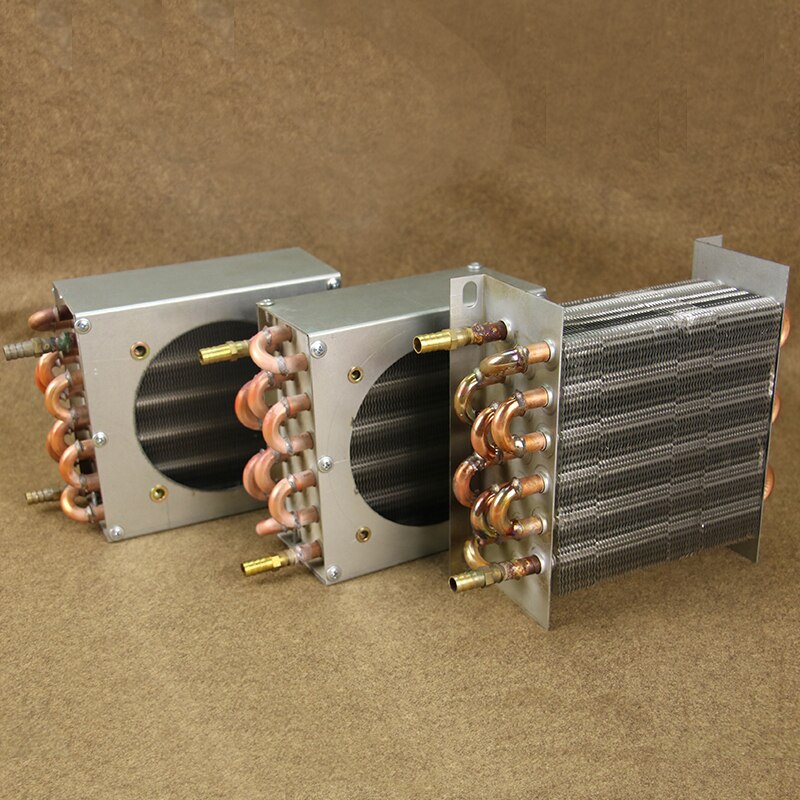 condenser radiator refrigerator freezer air-cooled water-cooled aluminum fin and copper tube heat exchanger with fan