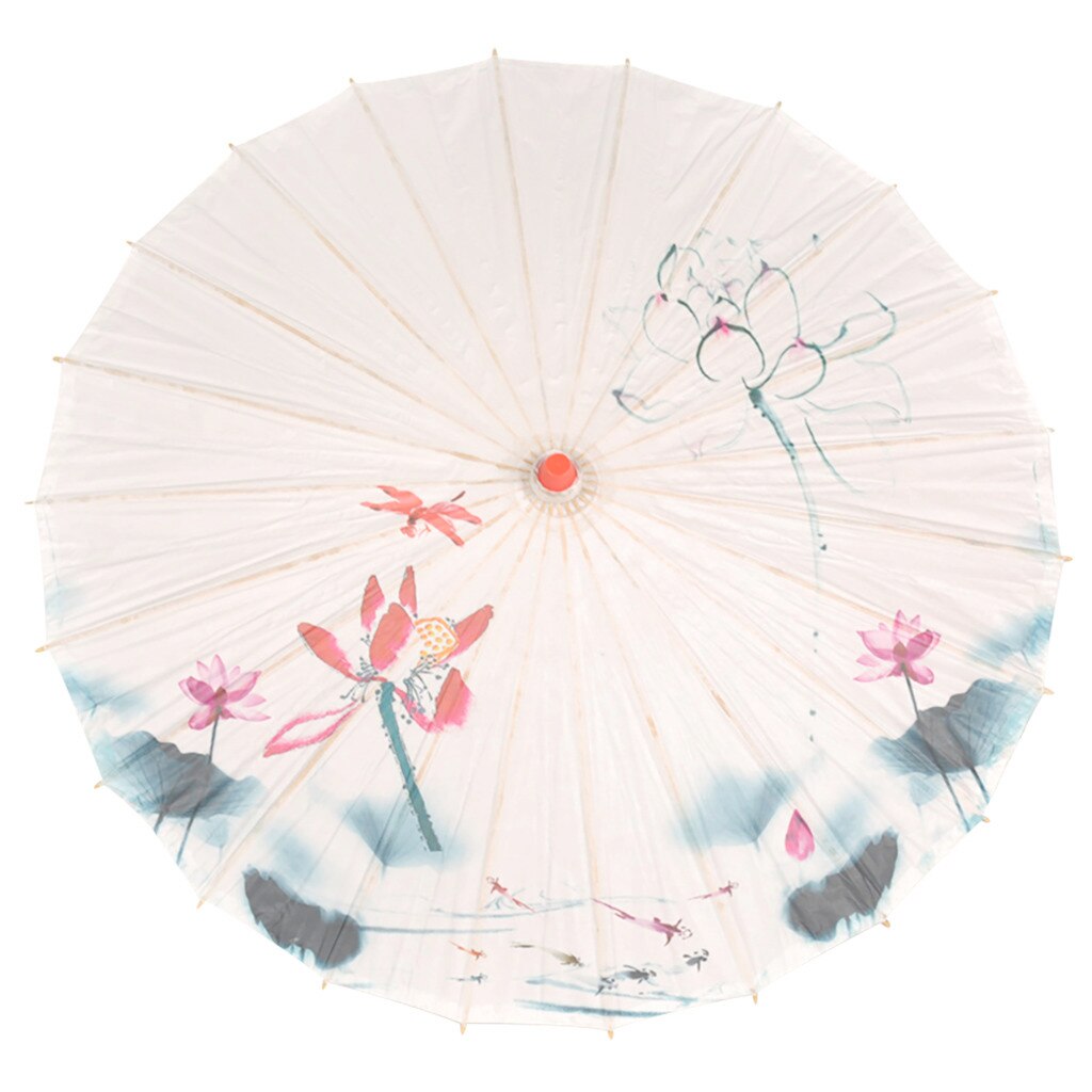 Chinese Silk Cloth Umbrella Classical Style Decorative Umbrella Oil Paper Umbrel Classical bamboo dance craft umbrella: E