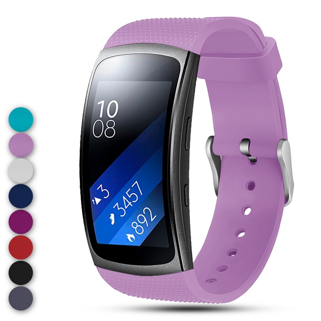 Eieuuk Zachte Siliconen Polsband Bandjes Sport Band Armband Voor Samsung Gear Fit 2 Pro En Fit 2 SM-R360 Smartwatch: Licht Paars