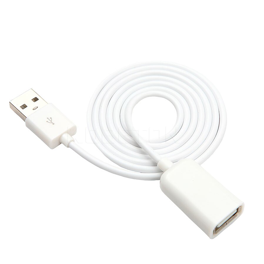 Kebidu pvc material usb 2.0 hane till hona förlänga förlängningsadapter kabel sladdförlängare för pc laptop vit fasion: Vit