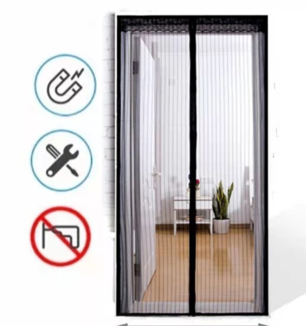 Spsil Market Mosquitera Puerta Magnetica,Cortina Mosquitera Para Puertas con imán cierre magnético Automático.tamaño:90x210cm 120x220cm,140x240cm,Envio de España