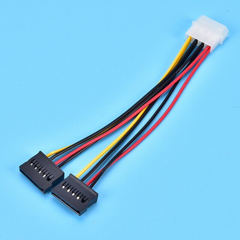 1 Pc 2 Sata Dual Power Y Splitter Adapter 4 Pin Naar Dubbele 15 Pin Sata Power Cable Ca.. 22 Cm
