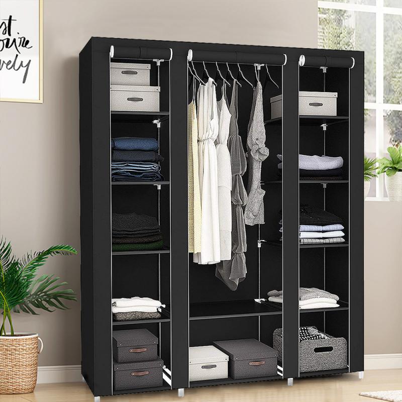 Tissu armoire meubles armoire de rangement tissu placard pliant tissu placard Portable pliant imperméable tissu HWC