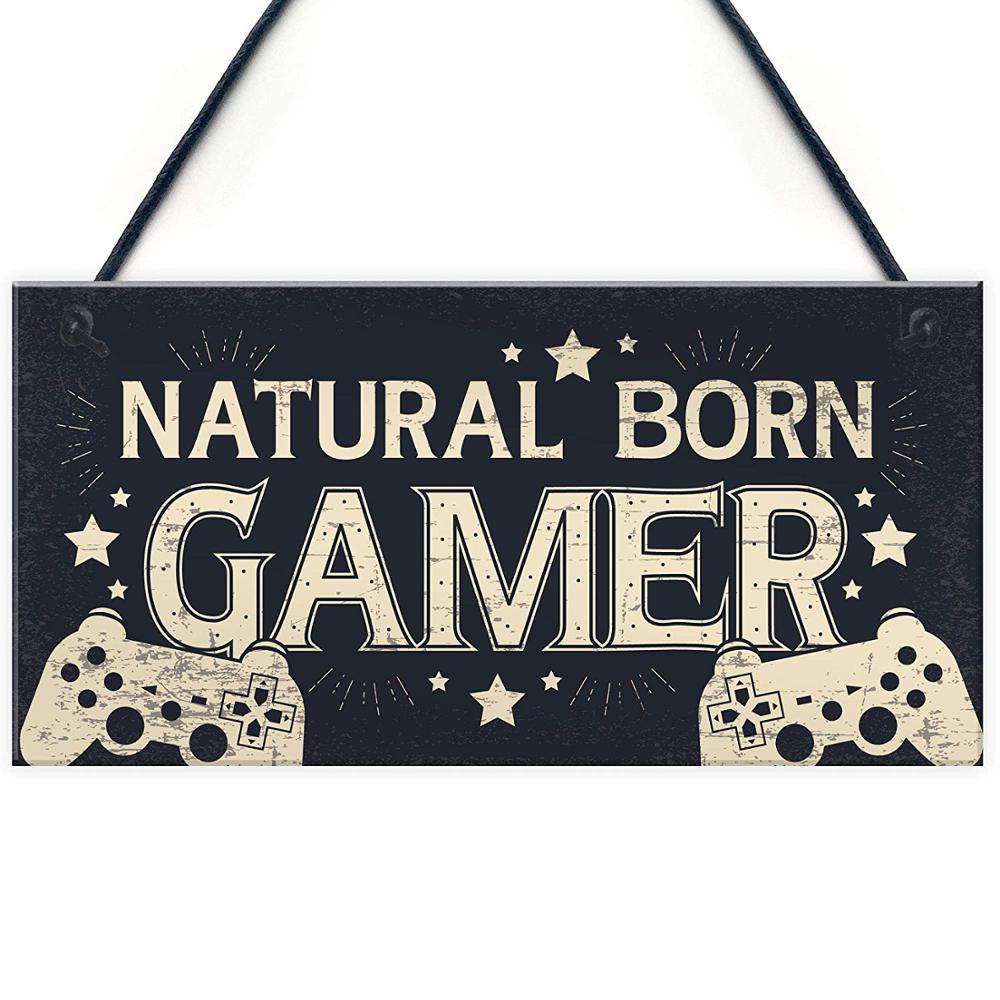 Meijiafei gamer dörrskylt pappa bror son sonson gamer barn skyltar gamer konst födelsedag julminne 10 "  x 5 "