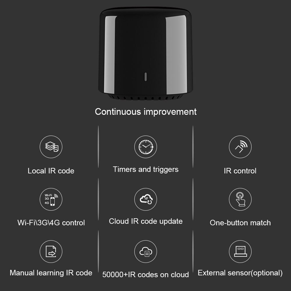 BroadLink RM4C Mini Universal IR Remote - Smart Home Automation - Works with Alexa & Google Assistant