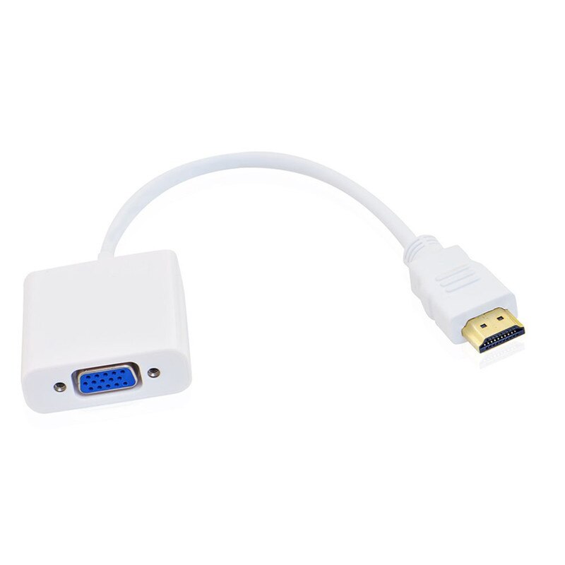 Vga to Hdmi Cable Video Adapter HDTV Monitor for Television Smart Tv Adaptador RGB HDMI 1.4 Polybag Computer Male-female: White