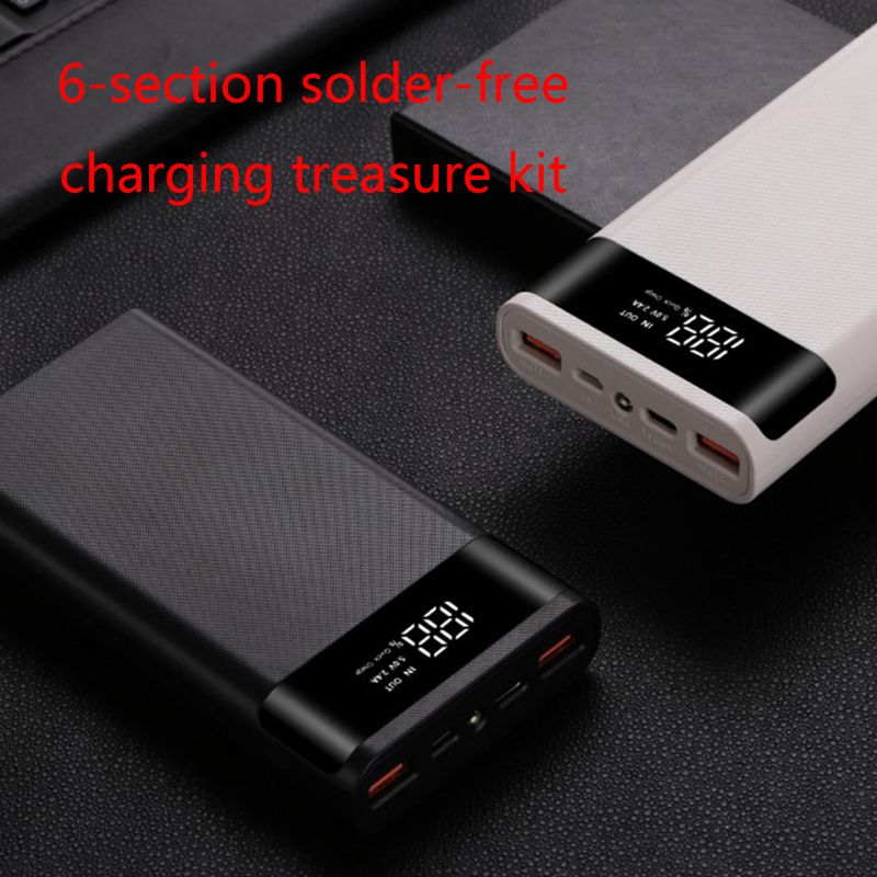 Dual Usb QC3.0 6X18650 Batterijen Diy Power Bank Box Holder Case Snellader