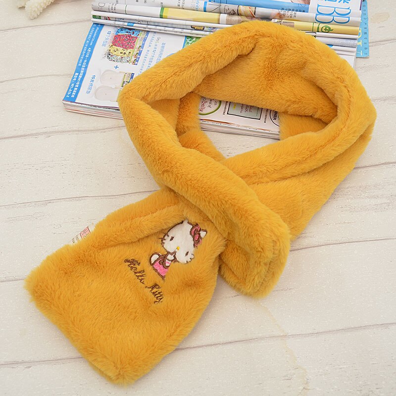 Baby schattige cartoon sjaal kinderen herfst winter warme peuter meisjes sjaals harige sjaal halsdoek: Geel