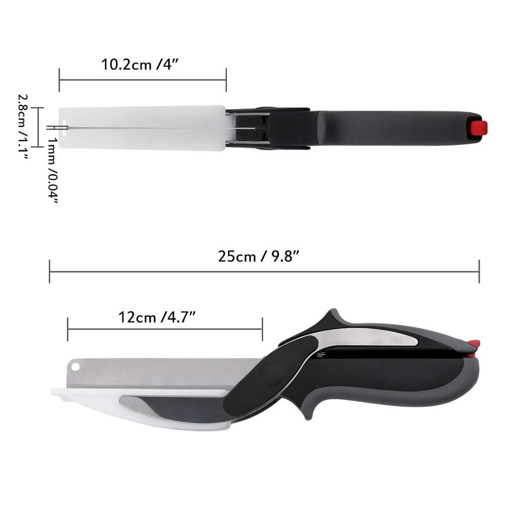 Clever Scissor Cutter 2 In 1 Snijplank Utility Cutter Rvs Ourdoor Smart Groente Schaar Keukenmes