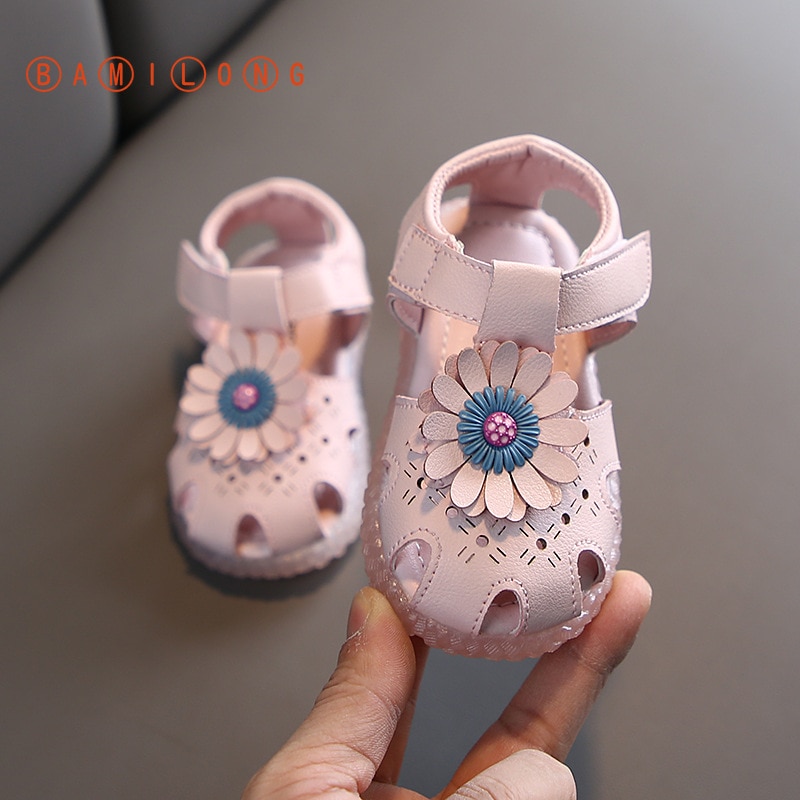 Zomer Baby Meisjes Sandalen Roze Baby Peuter Sandalen Zachte Bodem Antislip Kids Sandalen Zoete Bloemen Kinderen Casual Schoenen b148