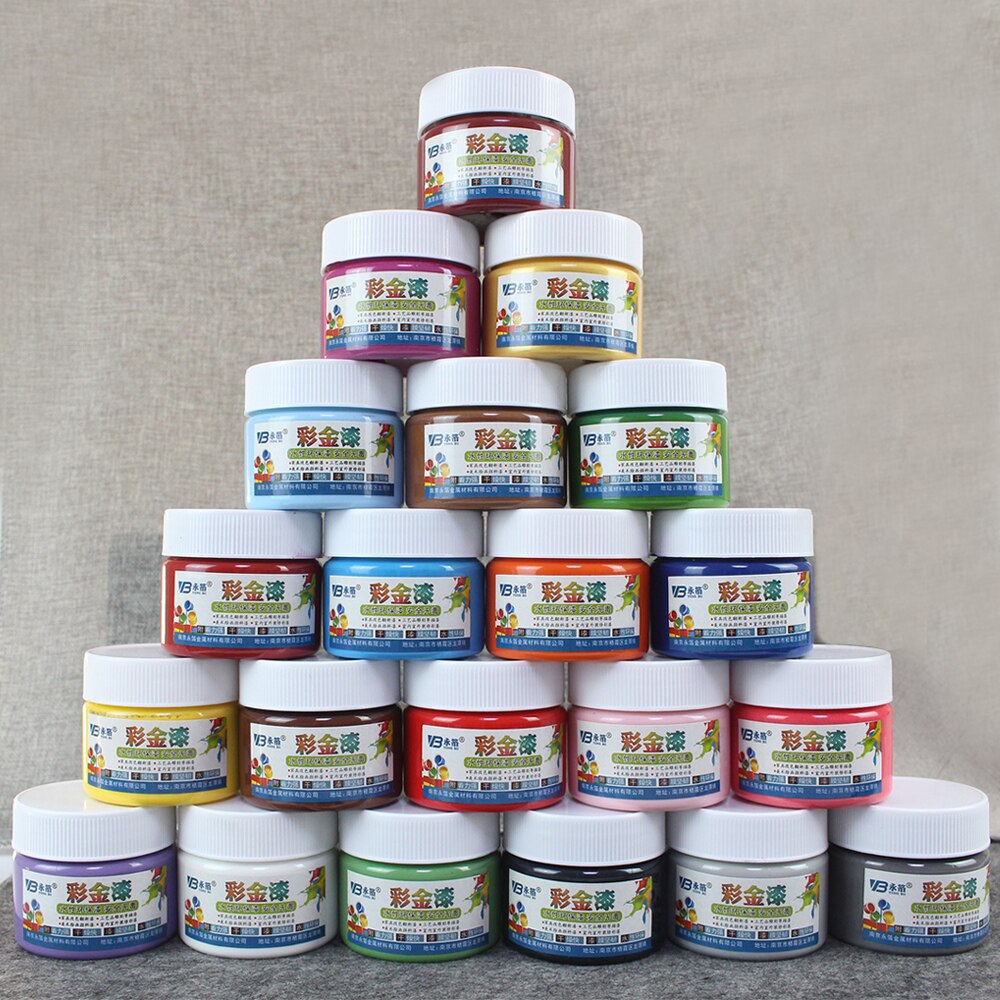 Peinture rouge à base d'eau, laque métallique, 100g, pour meubles de coloration sur verre et bois, décoration murale, Arts du dessin