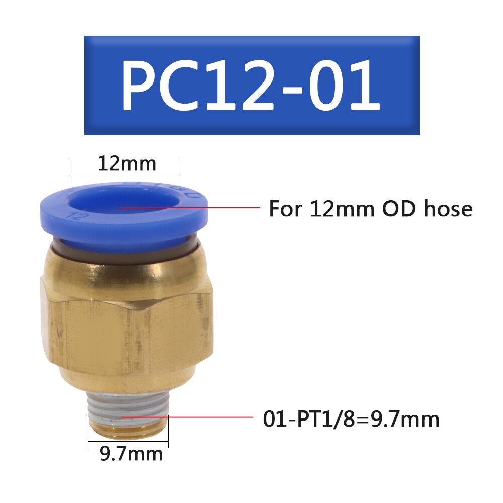 50Pcs Pneumatic Fitting Tube Connector Fittings Air Quick Water Pipe Push In Hose Quick Couping PC4-01 PC6-02 PC8-02: 50Pcs-PC12-01