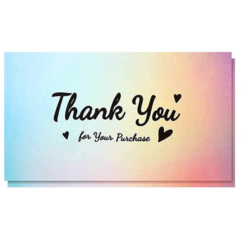 50pcs Heart Great Taste Thank You Card Thanks Greeting Card Appreciation Cardstock for Sellers Shop