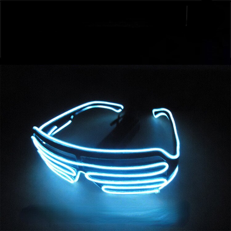 LED Luminous Glasses Halloween Glowing Neon Christmas Party Bril Flashing Light Glow Sunglasses Glass Festival Supplies Costumes: White