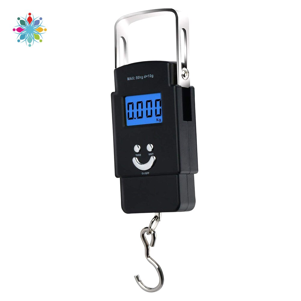 50KG Electronic Digital Hand Held Balance Fishing Scale Electronic Digital Postal Hanging Hook Scale With Backlit LCD Display