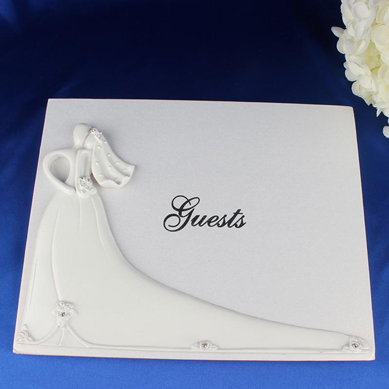 MeterMall Romantic Bride Groom White Wedding Signature Guest Books Engagement Anniversary Guestbook Album Party Decor Supplies