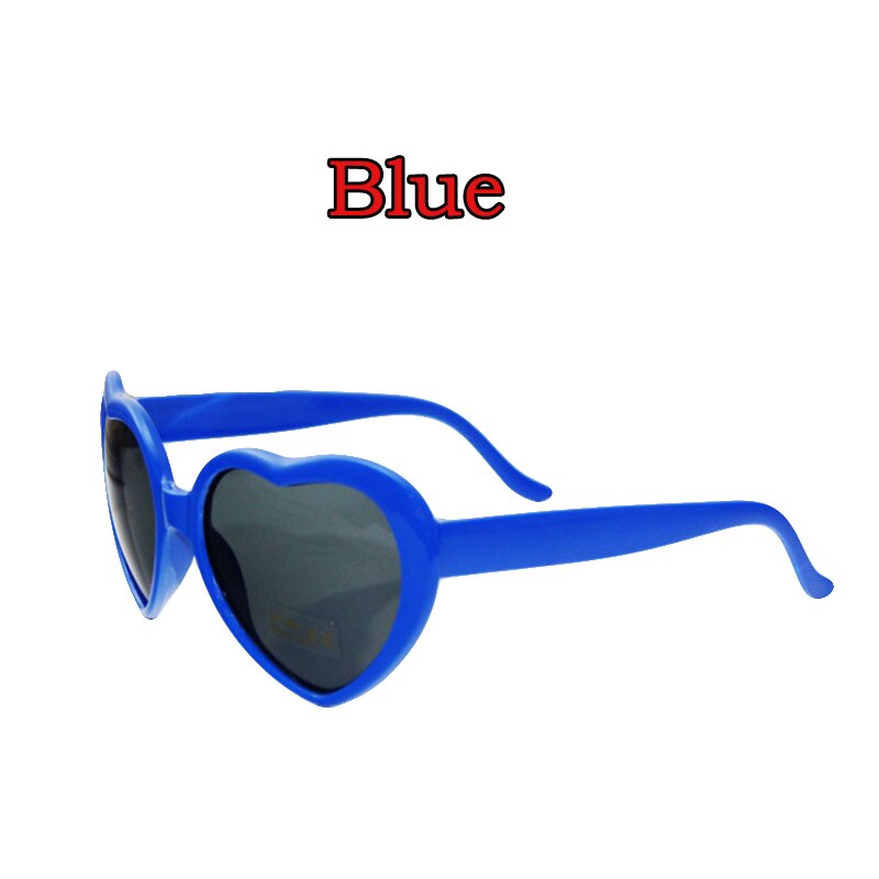 3D Heart Shape Frame Diffraction Glasses Special Frieworks Rave Glasses For Parties&amp;Festivals 3D Heart Effect EDM Rainbow Style: Blue  