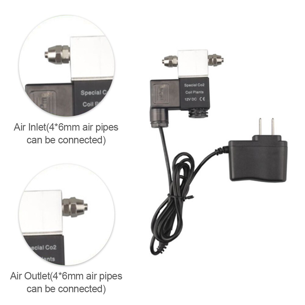 Válvula Solenoide de salida DC 12V, regulador del sistema de CO2 para acuario, válvula magnética eléctrica de baja temperatura para pecera: US-Double Head