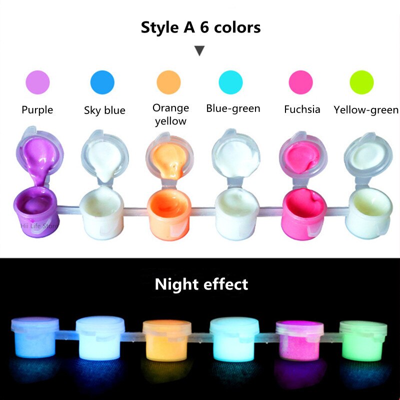 Pintura fluorescente de 12 colores, pintura luminosa, pintura acrílica a base de agua, pintura de grafiti luminoso, pintura de decoración artística DIY