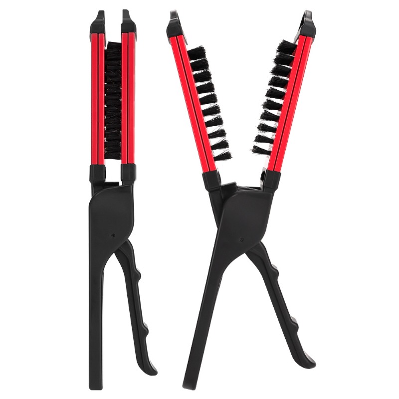 Peine de férula en forma de V, herramientas de peinado, cepillo plano, cerdas de nailon, cepillo de doble cara para todo tipo de cabello, 1 ud.
