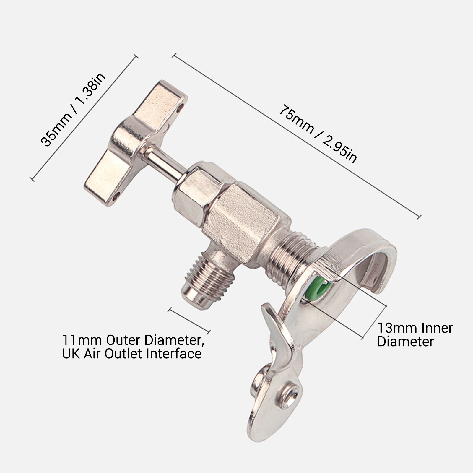 Piercing Valve AC Charge Valve Air Conditioner Refrigerator Open Valve for R12/ R22/ R410/ R600a/R134A 11mm Outer Diameter: C