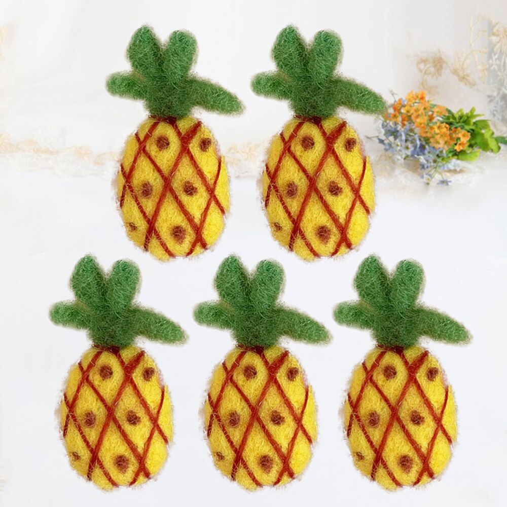 5 pièces feutre broche Adorable ananas en forme de tétons enfants broche Corsage vêtements (jaune)