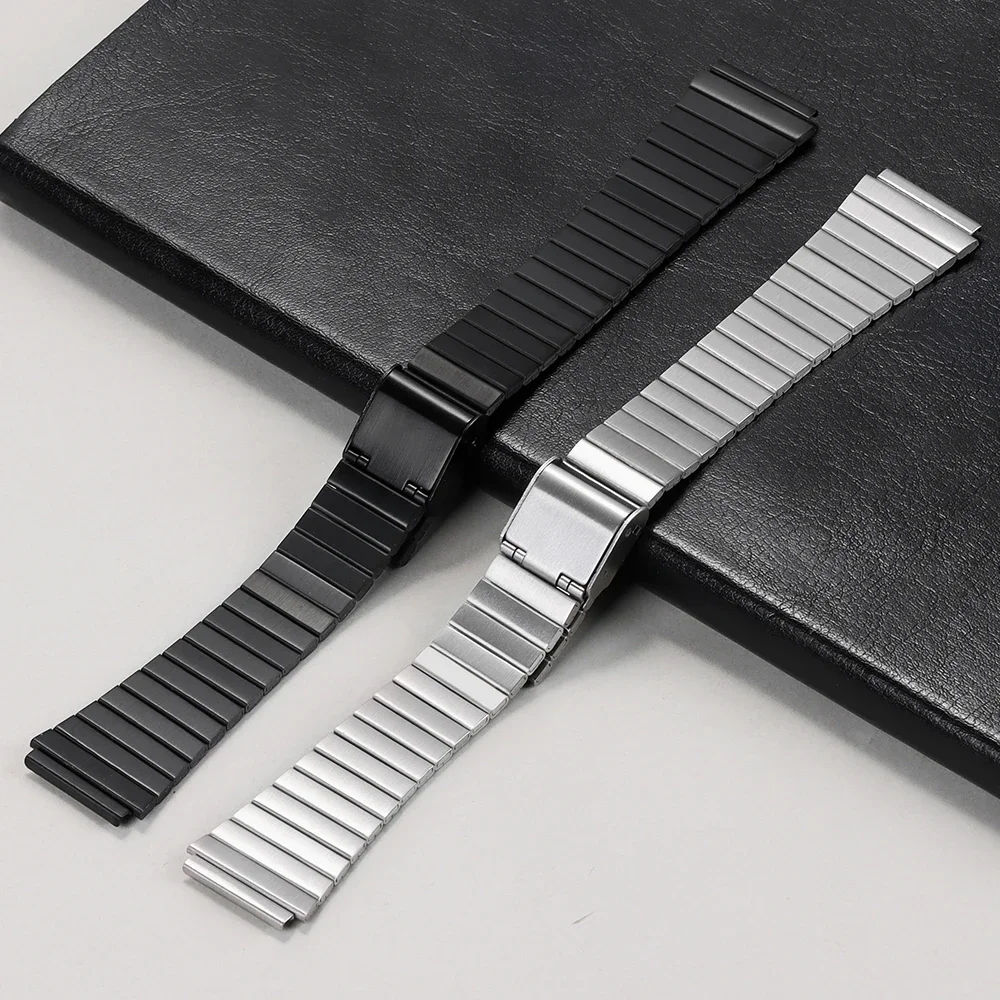 Correa de reloj de acero inoxidable para Casio SGW400 F91W F84 F105/108/A158/168 AE1200/1300, correa de reloj de Metal Vintage, pulsera para hombres y mujeres