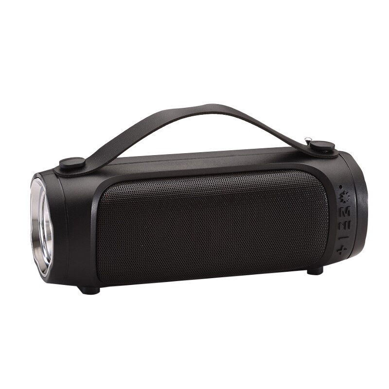 NNS NS-S8A Bluetooth haut-parleur FM Radio Portable lecteur Mp3 extérieur avec 1W panneau solaire Support USB TF carte AUX lampe de poche LED: Black