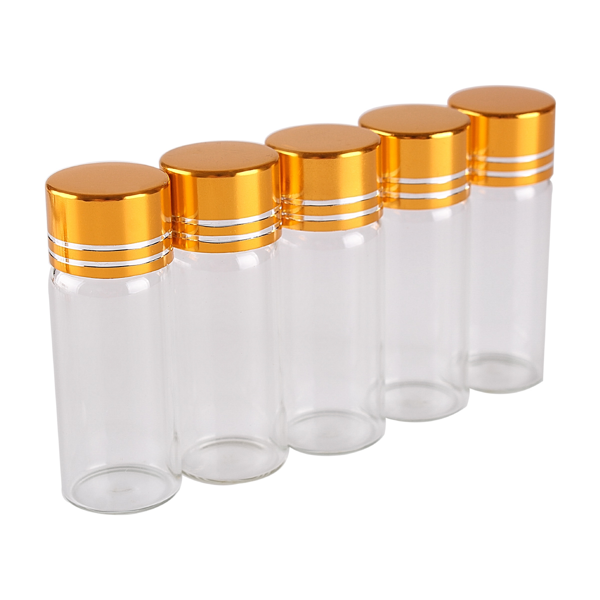 100 pieces 4ml 16*40mm Glass Bottles with Golden Caps Mini Glass Bottles Tiny Jars Vials