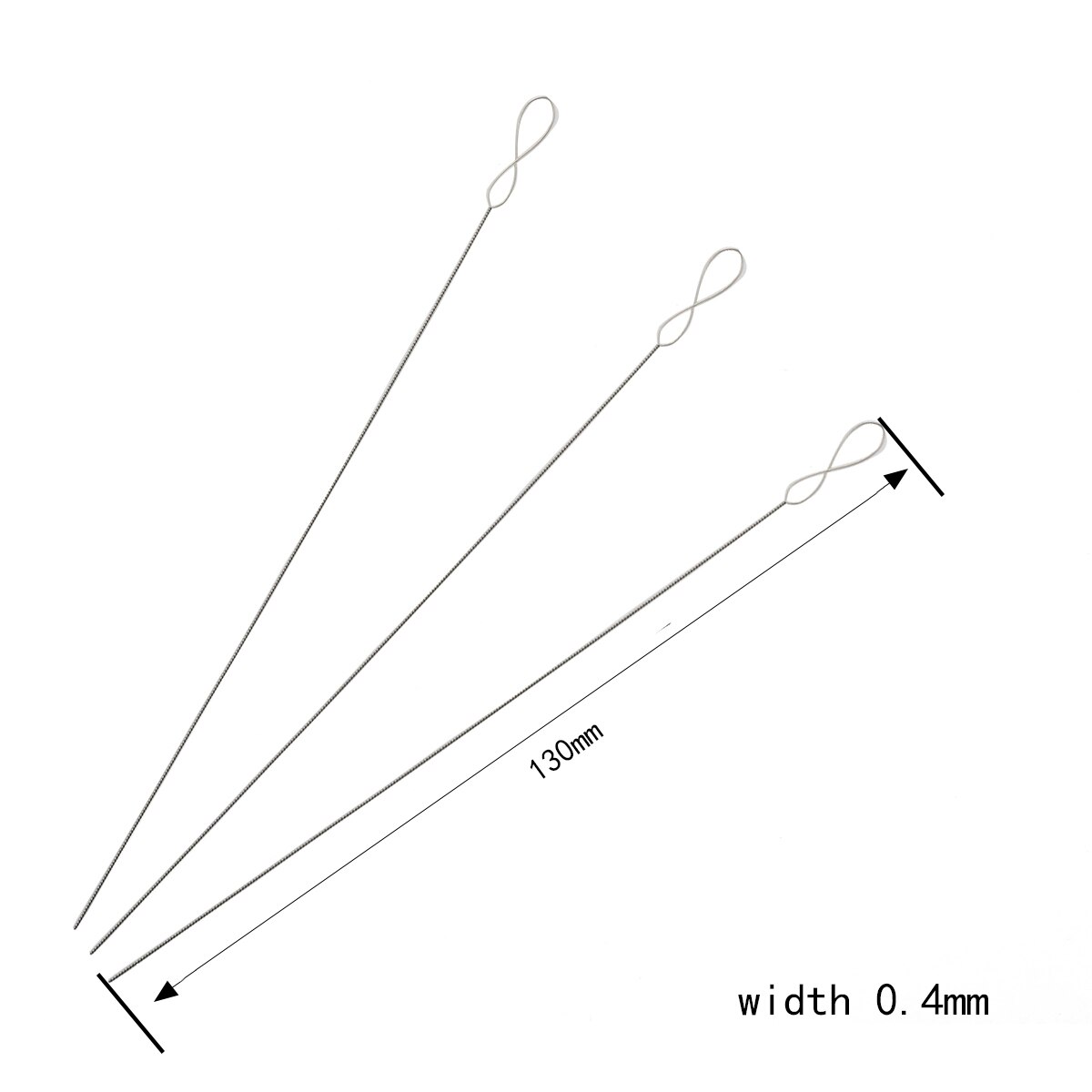 Agujas de acero inoxidable de 8-14cm de longitud para abalorios, alfileres de cuerda de hilo fácil, accesorios de joyería DIY: thickness 0.4mm / 1Pc