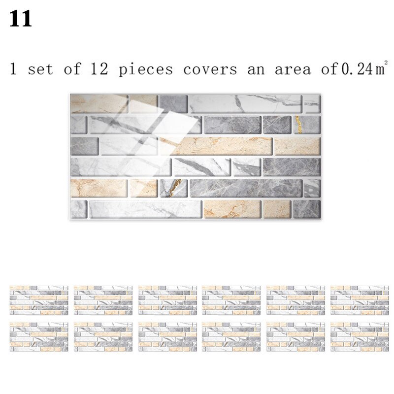 12 Stuks Floor Stickers Zelfklevende Badkamer Keuken Tegel Stickers Decoratieve Waterdichte Antislip Dikke Slijtvaste: 11