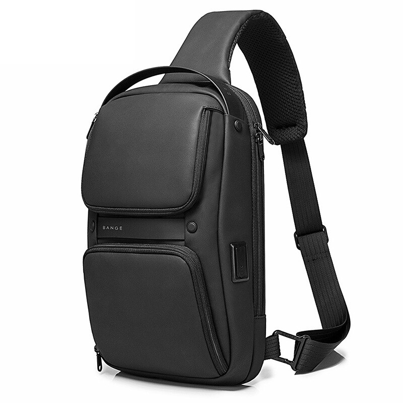 Xiaomi-Bolso de hombro de para hombre, bandolera informal transpirable con carga USB, resistente al agua, cruzado: Negro