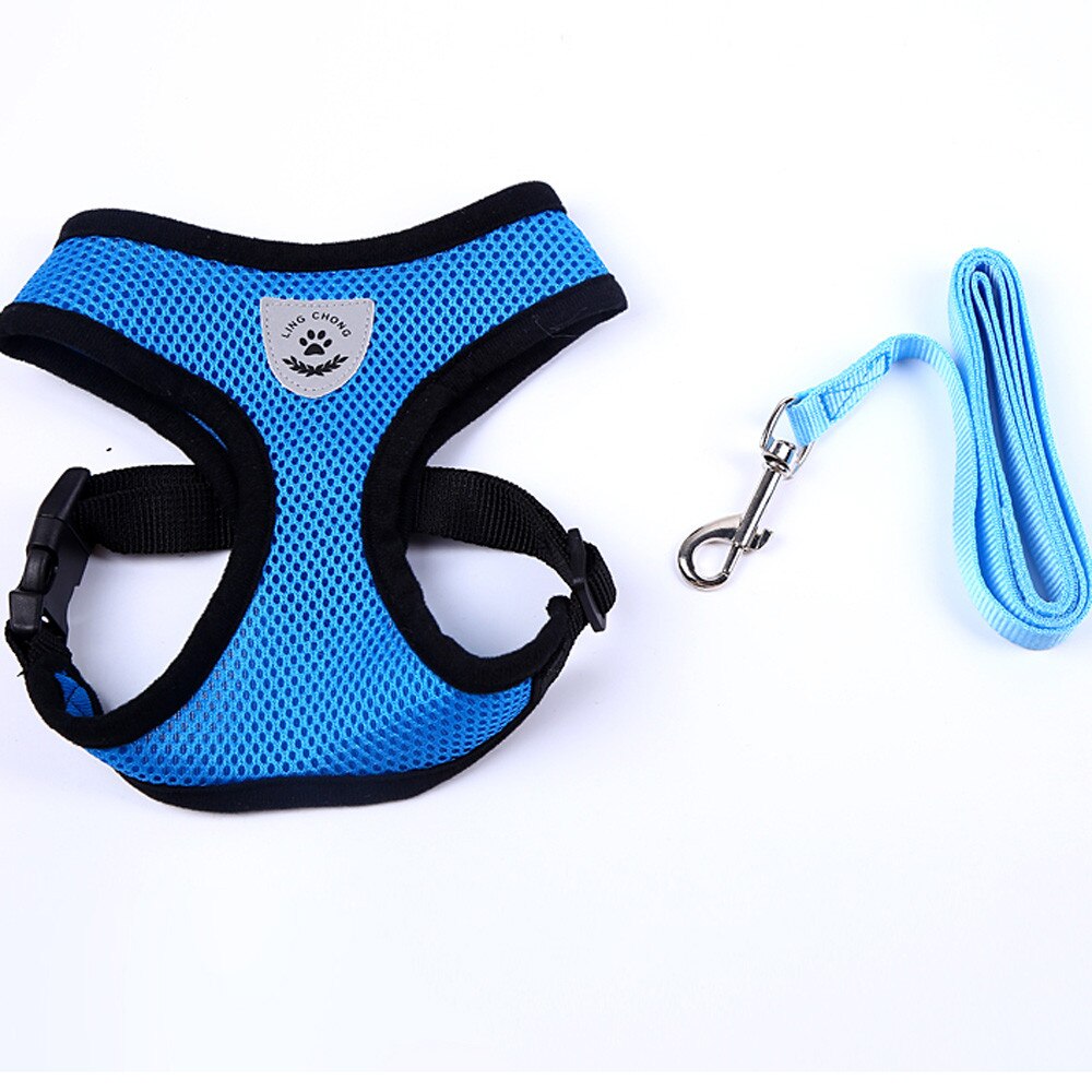 Regulowane smycze dla psa Ling Chong pasy na klatkę piersiową małe zwierzątko podstawowe szelki kantar utrzymuj psa i kota w bezpiecznym i wygodnym * 5