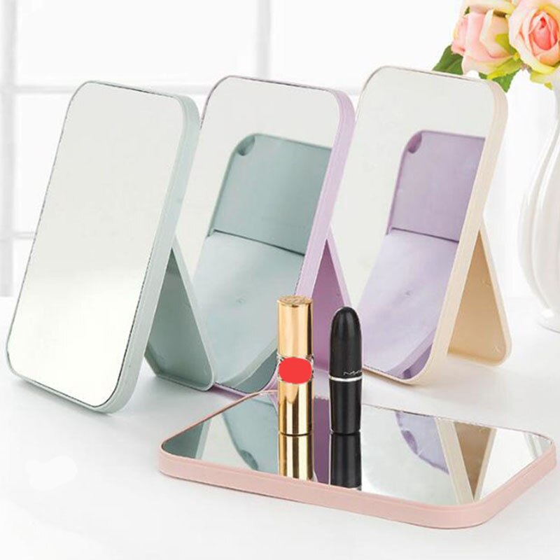 Miroir de maquillage pliant HD rectangulaire Table miroir bureau Simple Dressing Portable vanité maquillage miroir